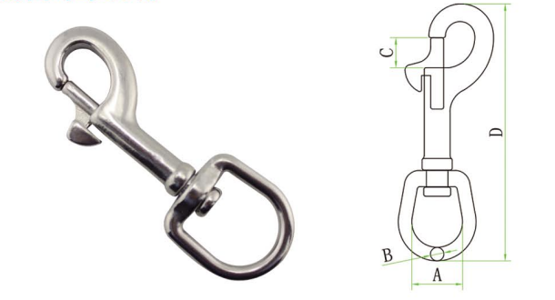Elliptical Ring Single Swivel Snap Hook