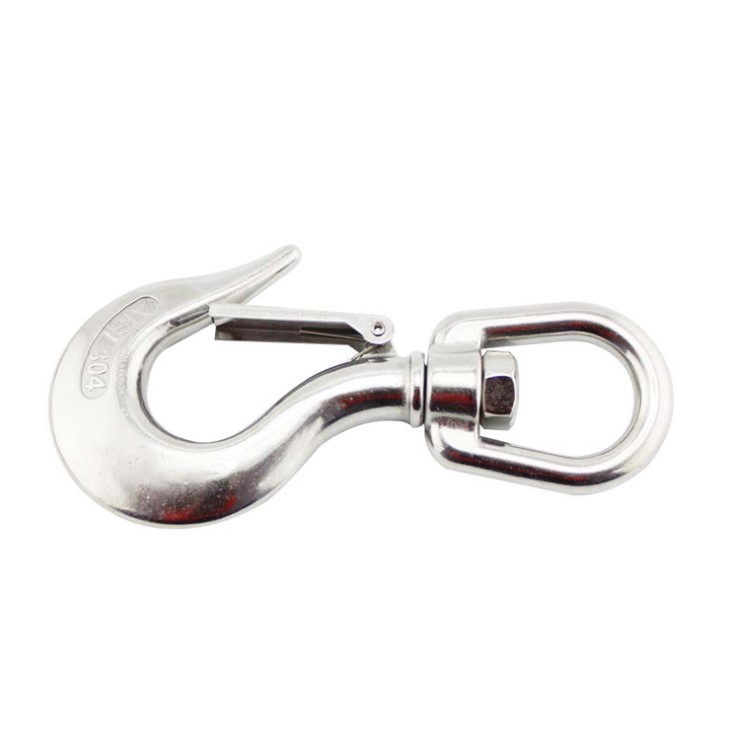 Stainless Steel Safety Hook Eye Swivel Crane Hook with Latch