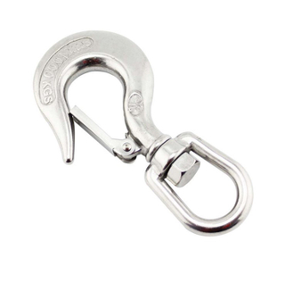 Stainless Steel Eye Swivel Crane Hook with Latch Swivel Eye Hoist Hook