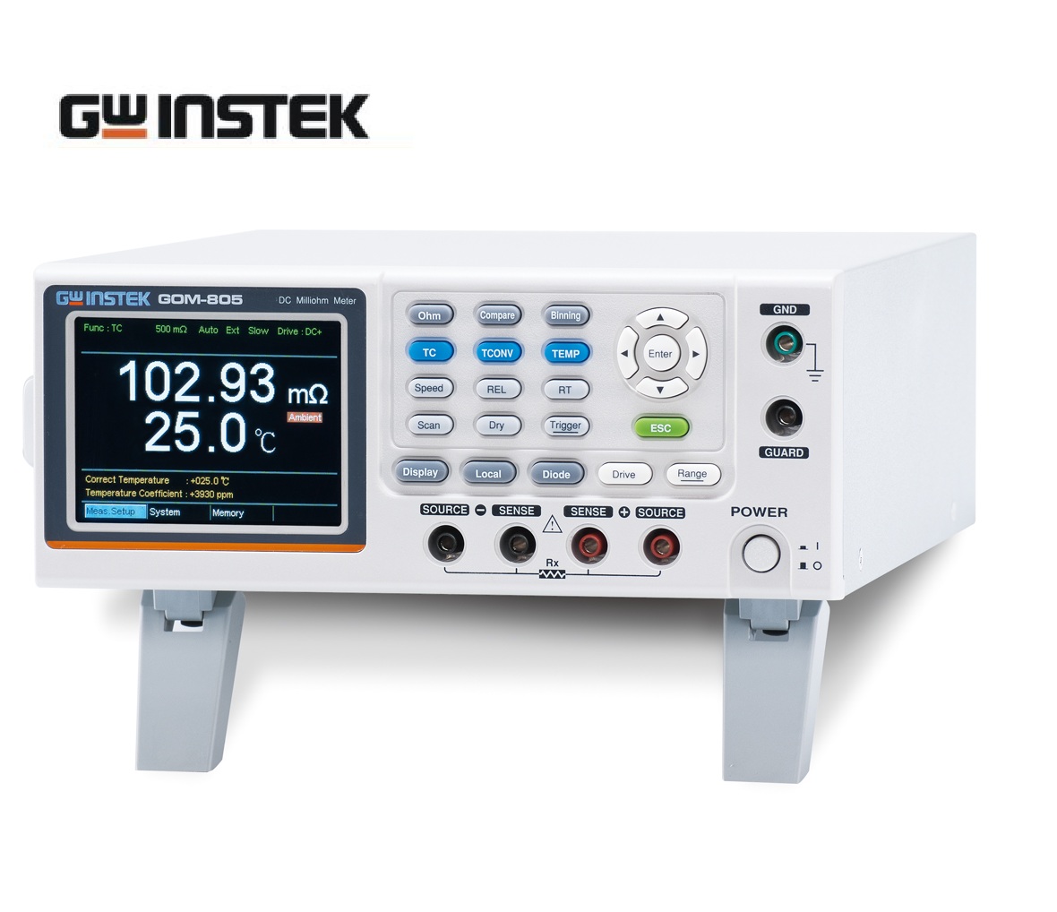 GW INSTEK GOM-804 & GOM-805 DC Milli-Ohm Meter 0.05% Precision 3.5-inch TFT Display