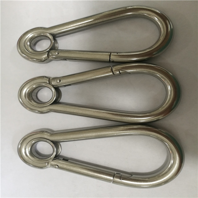 Iron or Stainless Steel Carabiner Clip Din5299A Snap Hook with Eyelet
